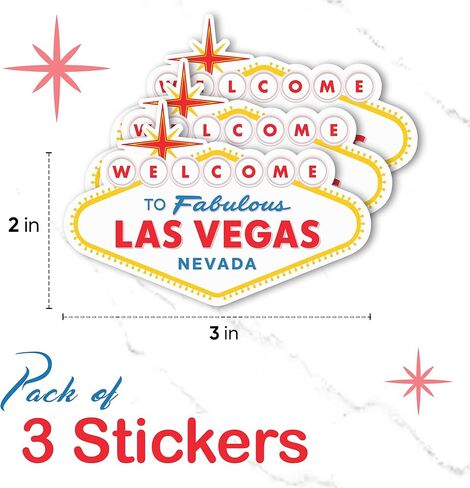 Welcome to Fabulous Las Vegas Sticker (3 Pcs) – 3" By 2" – Strong Adhesive, Durable, Weatherproof Las Vegas Sticker. Perfect Vegas Stickers in Kuwait