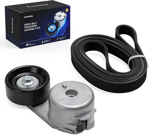 Belt Tensioner and Serpentine Belt Kit Fit for Chrysler Aspen 2007, for Dodge Nitro 2007-2009, for Jeep Liberty 2007-2008, for Ram 1500 2013, 3.7L V6 4.7L V8 Flex/Gas, 39120 in Kuwait