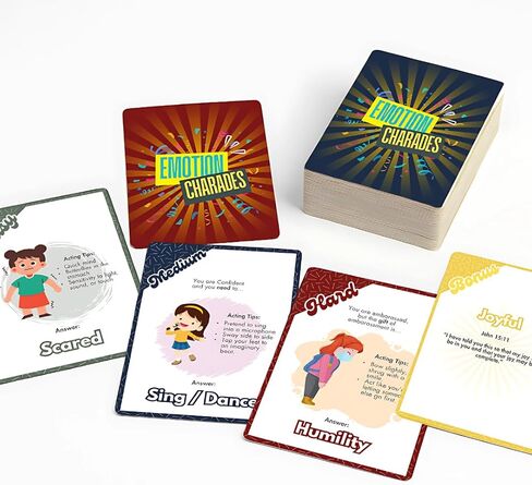 Emotion Charades – Charades for Kids Ages 5+ | Charades Game for Family & Classroom Flash Cards | Social Emotional Learning Activities, Emotion Cards, and Coping Skills Game by The Kairos Bridge in Kuwait