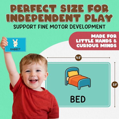 Toddler Flash Cards - 50 Big Font, Thick 500 GSM, Wipe-Clean Learning Flash Cards for Toddlers 1-5 - Numbers, Colors, Find-the-Difference & Fun Questions - Preschool Educational Gift in Saudi Arabia