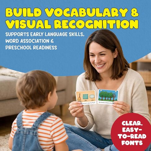 Toddler Flash Cards - 50 Big Font, Thick 500 GSM, Wipe-Clean Learning Flash Cards for Toddlers 1-5 - Numbers, Colors, Find-the-Difference & Fun Questions - Preschool Educational Gift in Saudi Arabia