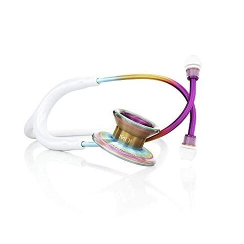 MDF Instruments, White-Kaleidoscope MD One Epoch Lightweight Titanium Stethoscope, Adult, Free-Parts-for-Life, White Tube, Kaleidoscope Chestpiece-Headset, MDF777TKL29 in Saudi Arabia