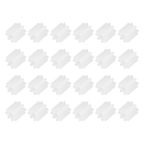 MECCANIXITY 24Pcs Module 0.5 Plastic Gears, Small Plastic 8 Teeth Spindle Gears 1.95mm ID 5mm Thickness for Motor RC Car Robot DIY Model RC Parts Replacements, White in Kuwait