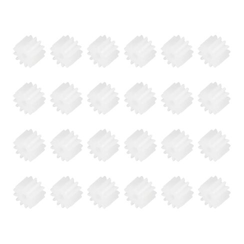 MECCANIXITY 24Pcs Module 0.5 Plastic Gears, Small Plastic 8 Teeth Spindle Gears 1.95mm ID 5mm Thickness for Motor RC Car Robot DIY Model RC Parts Replacements, White in Kuwait