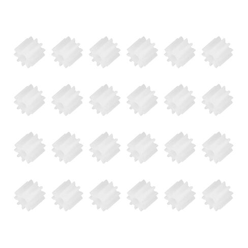 MECCANIXITY 24Pcs Module 0.5 Plastic Gears, Small Plastic 8 Teeth Spindle Gears 1.95mm ID 5mm Thickness for Motor RC Car Robot DIY Model RC Parts Replacements, White in Kuwait