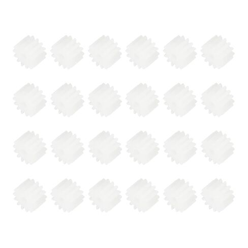 MECCANIXITY 24Pcs Module 0.5 Plastic Gears, Small Plastic 8 Teeth Spindle Gears 1.95mm ID 5mm Thickness for Motor RC Car Robot DIY Model RC Parts Replacements, White in Kuwait