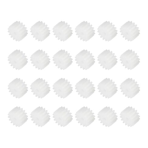 MECCANIXITY 24Pcs Module 0.5 Plastic Gears, Small Plastic 8 Teeth Spindle Gears 1.95mm ID 5mm Thickness for Motor RC Car Robot DIY Model RC Parts Replacements, White in Kuwait