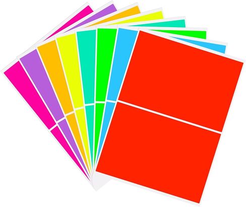 PARLAIM 6 x 4 inch Rectangle Colored Inventory Stickers, 160PCS Large Permanent Adhesive Writable Moving Box Labels, White in Kuwait