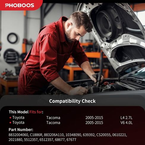 PHOBOOS A/C Compressor with Clutch Compatible with Toyota Tacoma 2005-2015 L4 2.7L/V6 4.0L, Fast Cooling, Low Noise, Easy Installation, Ref. 68677 in Kuwait