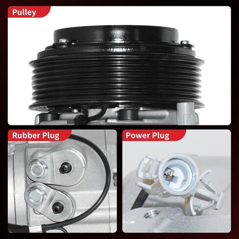 PHOBOOS A/C Compressor with Clutch Compatible with Toyota Tacoma 2005-2015 L4 2.7L/V6 4.0L, Fast Cooling, Low Noise, Easy Installation, Ref. 68677 in Kuwait