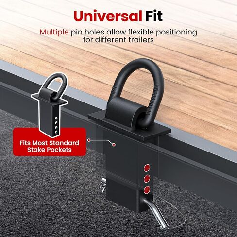 Stake Pocket D Ring, 18000lbs D Rings Heavy Duty Stake Pocket Tie Down for Trailers and Flatbeds Trucks, Removable Trailer Tractor Tie Down Accessories Anchor for Flatbed Cargo Trucks, 4 Pack in Kuwait