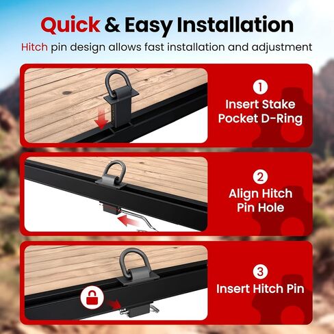 Stake Pocket D Ring, 18000lbs D Rings Heavy Duty Stake Pocket Tie Down for Trailers and Flatbeds Trucks, Removable Trailer Tractor Tie Down Accessories Anchor for Flatbed Cargo Trucks, 4 Pack in Kuwait