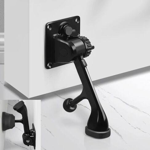 2-in-1 Kick Down Door Stopper and Holder, Heavy Duty Door Stop with Suction Base, Non-Slip Rubber Tip, Easy Install 4-Hole Backplate for Flate Floor in Saudi Arabia