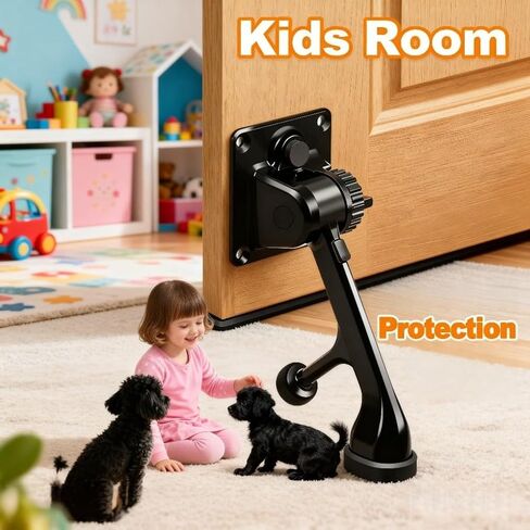 2-in-1 Kick Down Door Stopper and Holder, Heavy Duty Door Stop with Suction Base, Non-Slip Rubber Tip, Easy Install 4-Hole Backplate for Flate Floor in Saudi Arabia
