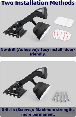 2-in-1 Kick Down Door Stopper and Holder, Heavy Duty Door Stop with Suction Base, Non-Slip Rubber Tip, Easy Install 4-Hole Backplate for Flate Floor in Saudi Arabia