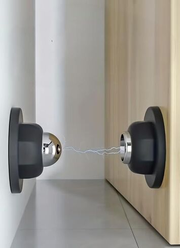 Strong Magnetic Door Stopper - No Drill, Soft Plastic Holder with 3D Adhesive Tape, Ideal for Short Gaps & Floor Mounting, Durable Silicone, Compact Design, Office & Home Use in Kuwait