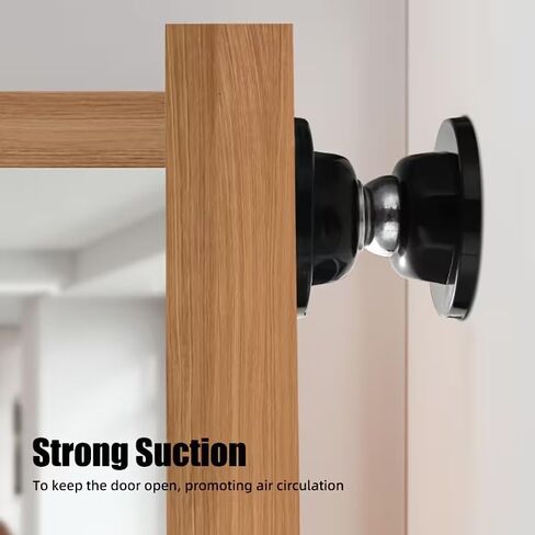 Strong Magnetic Door Stopper - No Drill, Soft Plastic Holder with 3D Adhesive Tape, Ideal for Short Gaps & Floor Mounting, Durable Silicone, Compact Design, Office & Home Use in Kuwait