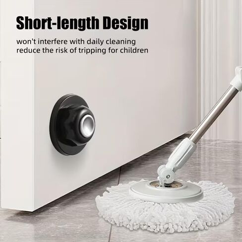 Strong Magnetic Door Stopper - No Drill, Soft Plastic Holder with 3D Adhesive Tape, Ideal for Short Gaps & Floor Mounting, Durable Silicone, Compact Design, Office & Home Use in Kuwait