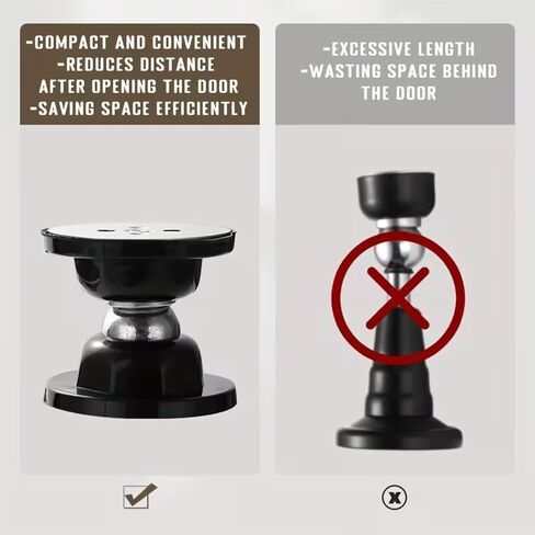 Strong Magnetic Door Stopper - No Drill, Soft Plastic Holder with 3D Adhesive Tape, Ideal for Short Gaps & Floor Mounting, Durable Silicone, Compact Design, Office & Home Use in Kuwait
