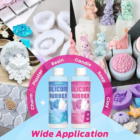 Silicone Mold Making Kit 34oz, 15A Platinum Liquid Silicone Rubber for Casting Resin Molds, Soap, Candle, Silicone Molds in Saudi Arabia
