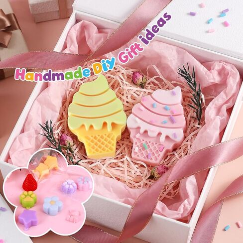 Mikiwon Taba Squishy Kit, 7OZ 1:1AB Liquid Silicone Set with 6 Molds, Decompression Squishies Gift with Guide & Flocking Powder DIY Squishies Maker Holiday Gift in Saudi Arabia