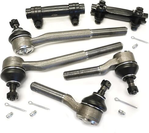 6PC Front Steering Kit Front Left & Right Inner and Outer Tie Rod Ends & Steering Tie Rod End Adjusting Sleeves Compatible with 1999 2000 2001 Oldsmobile Bravada Ref# ES3462 ES3584 ES2004S in Kuwait