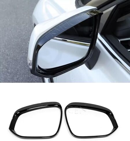 Car Accessories Side Rearview Mirror Rain Eyebrow Cover Trim Fit For Toyota RAV4 2019 2020 2021 2022 2023 (Glossy Black) 2PCS ABS in Saudi Arabia