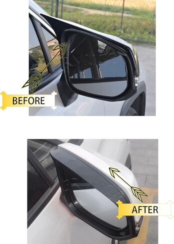 اكسسوارات السيارات الجانب مرآة الرؤية الخلفية المطر الحاجب غطاء الكسوة صالح لتويوتا RAV4 2019 2020 2021 2022 2023 (أسود لامع) 2 قطعة ABS in Kuwait