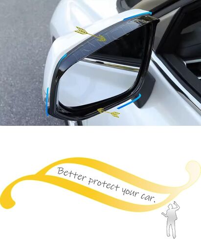 اكسسوارات السيارات الجانب مرآة الرؤية الخلفية المطر الحاجب غطاء الكسوة صالح لتويوتا RAV4 2019 2020 2021 2022 2023 (أسود لامع) 2 قطعة ABS in Kuwait