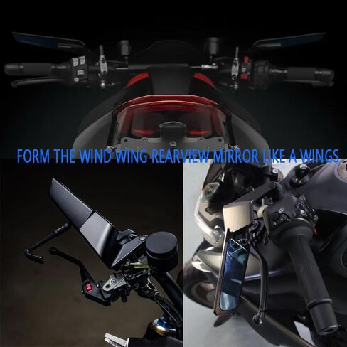 FOR Rebel 1100 2020-2024 Refit Invisible Rearview Mirror Wind Wing Rearview Mirror Adjustable 360° Sports Rearview Mirror Suitable Rebel1100 Rebel1100T Motorcycle Accessories (blue lens) in Saudi Arabia