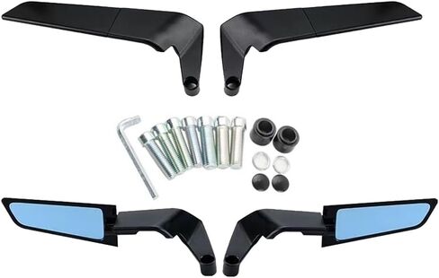 FOR Rebel 1100 2020-2024 Refit Invisible Rearview Mirror Wind Wing Rearview Mirror Adjustable 360° Sports Rearview Mirror Suitable Rebel1100 Rebel1100T Motorcycle Accessories (blue lens) in Saudi Arabia