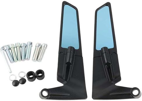 FOR Rebel 1100 2020-2024 Refit Invisible Rearview Mirror Wind Wing Rearview Mirror Adjustable 360° Sports Rearview Mirror Suitable Rebel1100 Rebel1100T Motorcycle Accessories (blue lens) in Saudi Arabia