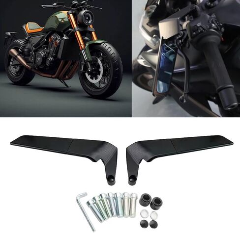 FOR Rebel 1100 2020-2024 Refit Invisible Rearview Mirror Wind Wing Rearview Mirror Adjustable 360° Sports Rearview Mirror Suitable Rebel1100 Rebel1100T Motorcycle Accessories (blue lens) in Saudi Arabia