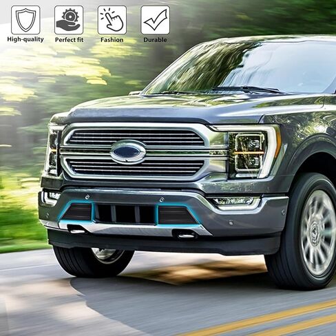 وسادات واقيات الصدمات الأمامية لـ 2021+ F150، حشوات المصد الأمامي لدرع الجسم وغطاء حافة مضاد للخدش لملحقات Ford F-150 2021 2022 2023 (قطعتان، أسود) in Kuwait
