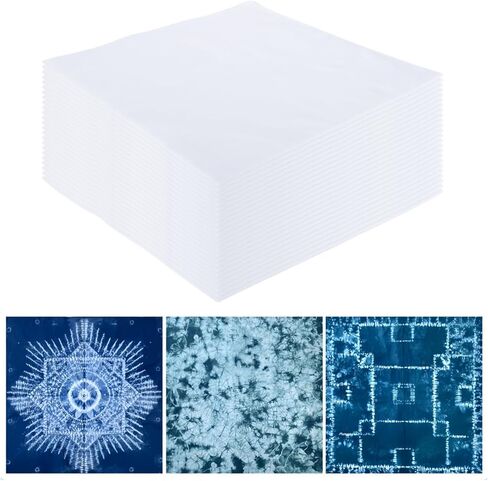 24-حزمة من عصابات القطن الأبيض لصبغ التعادل، 22 × 22 بوصة بيضاء صلبة DIY فارغة للحرف اليدوية، وأغطية الرأس، والمناديل والحيوانات الأليفة in Kuwait