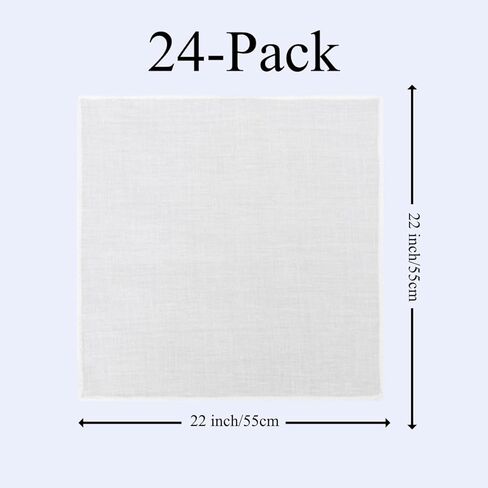 24-حزمة من عصابات القطن الأبيض لصبغ التعادل، 22 × 22 بوصة بيضاء صلبة DIY فارغة للحرف اليدوية، وأغطية الرأس، والمناديل والحيوانات الأليفة in Kuwait