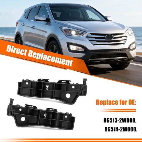 زوج واحد من Yumzeco متوافق مع دعامات ممتص الصدمات Hyundai Santa Fe 2013 2014 2015 2016 2017 2018، جانب السائق والراكب Palstic Hyundai Santa Fe Sport Bumper Retainers استبدال 86513-2W000 86514-2W000 in Kuwait