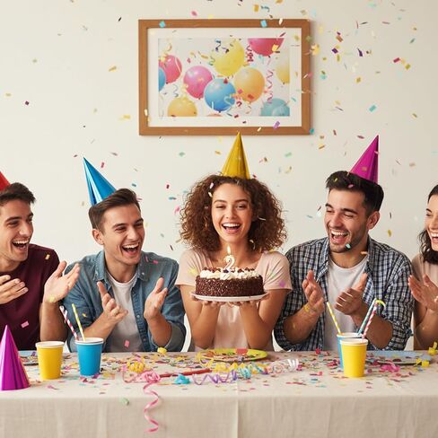28 حزمة من قبعات حفلات أعياد الميلاد للبالغين، قبعات حفلات أعياد الميلاد الملونة، قبعة مخروطية صغيرة من رقائق معدنية، في 7 ألوان احتفالية، مقاس واحد يناسب معظم أغطية الرأس الاحتفالية in Kuwait
