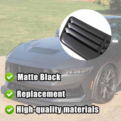 Replacement Engine Hood Air Vent for Ford Mustang GT/Darkhorse 2024-2025 Upper Air Vent Cover ABS Plastic (Matte Black) in Kuwait