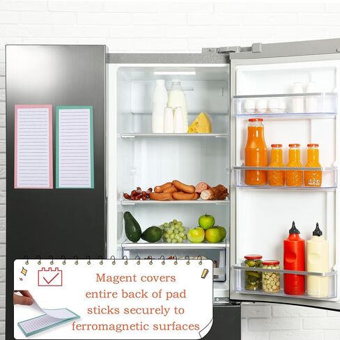 24 Pcs Magnetic Notepads for Refrigerator Grocery Shopping Magnet Pad Full Magnet Back Notepads Magnetic Note Pads Lists for Fridge Kitchen Shopping Grocery,50 Page in Kuwait