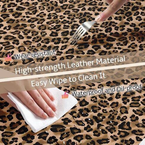 Mouse Pad Leather Desk Mat Large Keyboard Cute Office Desktop Computer Laptop XXL Long Big Aesthetic Modern Design Women Girls Gaming Gamer Oversized Wide Mousepad 31.5"x15.7", Leopard in Saudi Arabia