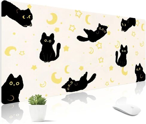 Mouse Pad Leather Desk Mat Large Keyboard Cute Office Desktop Computer Laptop XXL Long Big Aesthetic Modern Design Women Girls Gaming Gamer Oversized Wide Mousepad 31.5"x15.7", Leopard in Saudi Arabia