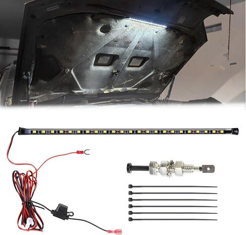 Under Hood LED Light Kit, 12V Waterproof Car Under Hood Work LED Light Bar, Automatic On/Off Self-Adhesive Underhood Work Inspection Light Strip, Universal for Most Vehicles in Saudi Arabia