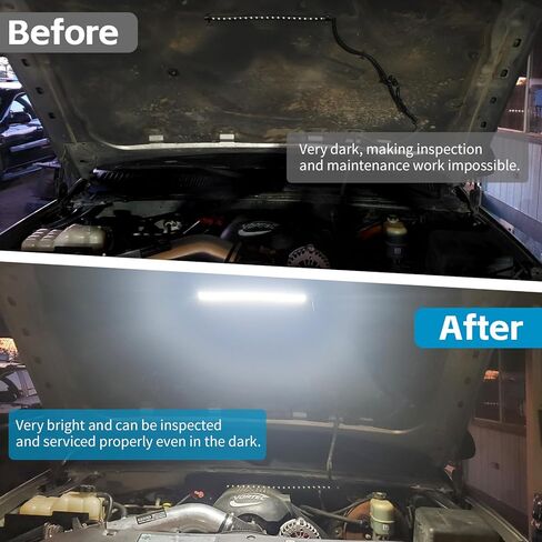 Under Hood LED Light Kit, 12V Waterproof Car Under Hood Work LED Light Bar, Automatic On/Off Self-Adhesive Underhood Work Inspection Light Strip, Universal for Most Vehicles in Saudi Arabia