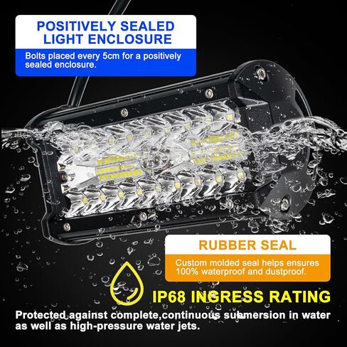 12V LED Light bar & LED Pod Lights: 7 Inch Off Road Light Bar for Trucks & Jeep, Waterproof Kit with Plug & Play Wiring Harness | High Lumen Driving Beams for ATV, Tractor in Saudi Arabia