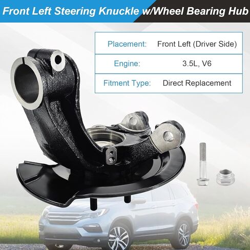 686-373 Front Driver Side Steering Knuckle 51211-TZ5-A00 Front Left Wheel Hub Steering Knuckle Assembly Compatible with Honda Pilot 3.5L V6 2016-2022 in Saudi Arabia