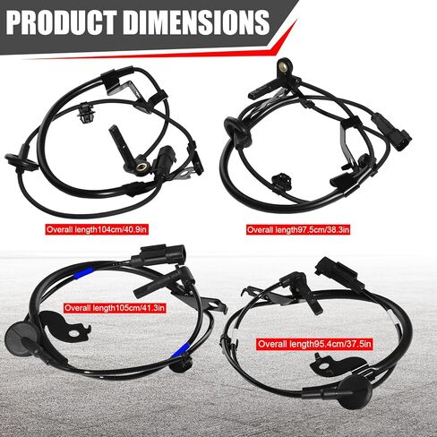 4 Pcs ABS Wheel Speed Sensor Fit for 2009-2015 for Mitsubishi Lancer 2007-2015 for Mitsubishi Outlander 4670A575 4670A576 4670A583 Rear Left Rear Right Front Left Front Right ABS Sensors in Saudi Arabia