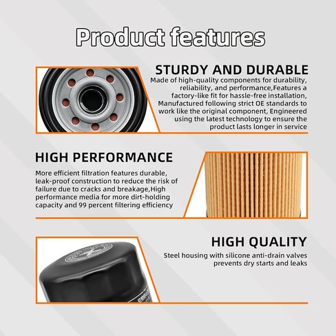 Oil Filter 15410-MFJ-D02 15410-MFJ-D01 - Compatible with Honda GXV530, GXV530R, ES6500 - Replaces 15410-MCJ-000, 15410-MCJ-003 (2 Pack) in Saudi Arabia