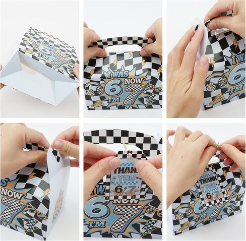 READIGO Blue 6 7 Birthday Party Favor Boxes 12PCS I Was 6 Now I’m 7 Gift Boxes with Thank You Tags in Saudi Arabia