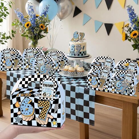 READIGO Blue 6 7 Birthday Party Favor Boxes 12PCS I Was 6 Now I’m 7 Gift Boxes with Thank You Tags in Saudi Arabia